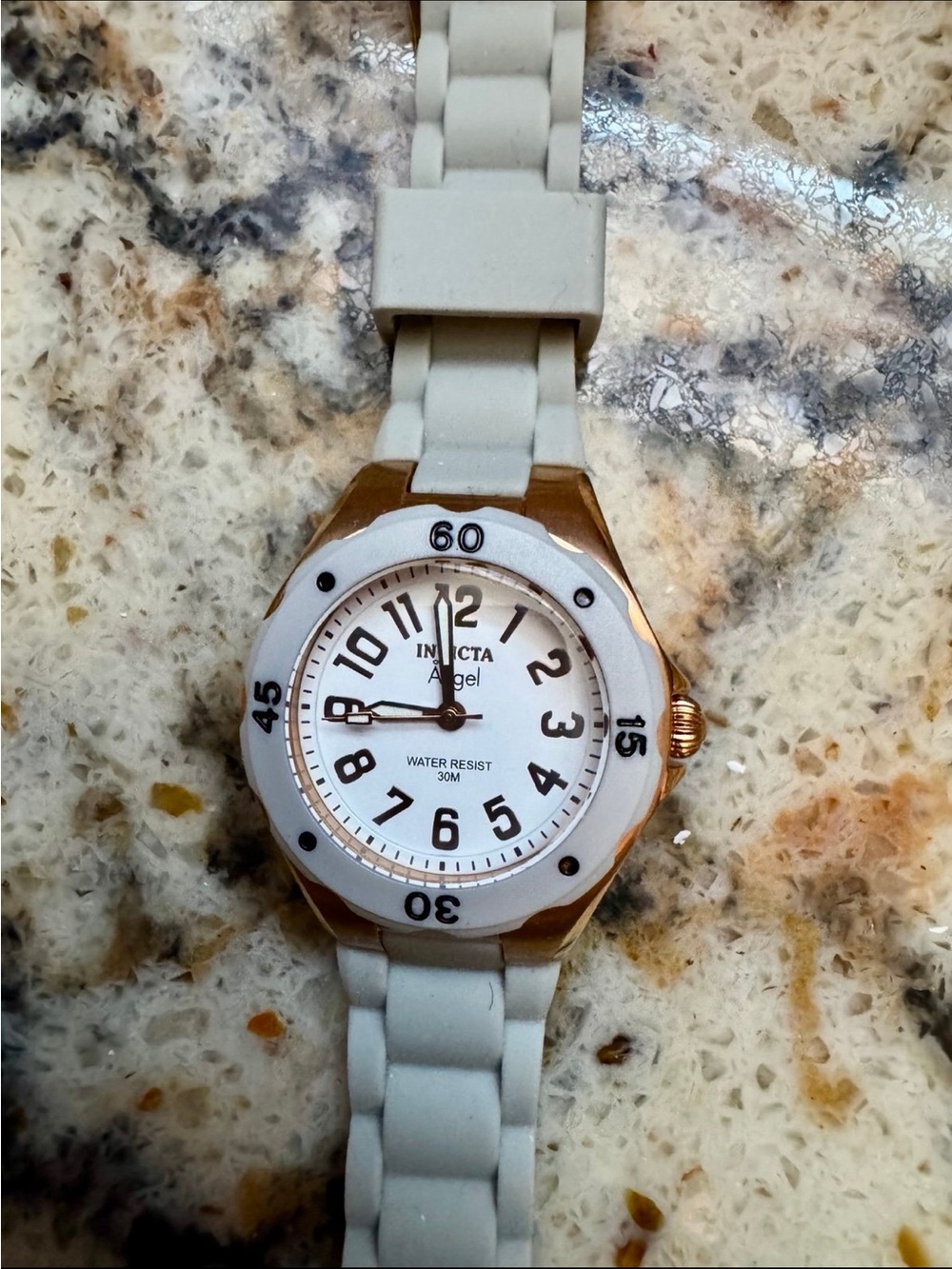 Invicta Two-Tone White and Rose Gold Women's Silicone Watch